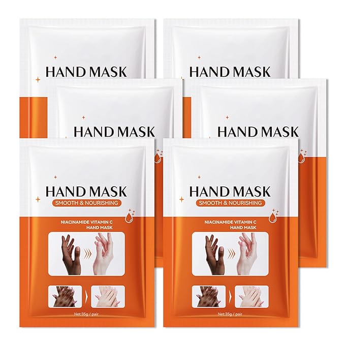Hand Mask Moisturizing Gloves 6 Pack,Hydrating Hand Mask for Women,Soft Gloves for Dry Cracked Skin D
