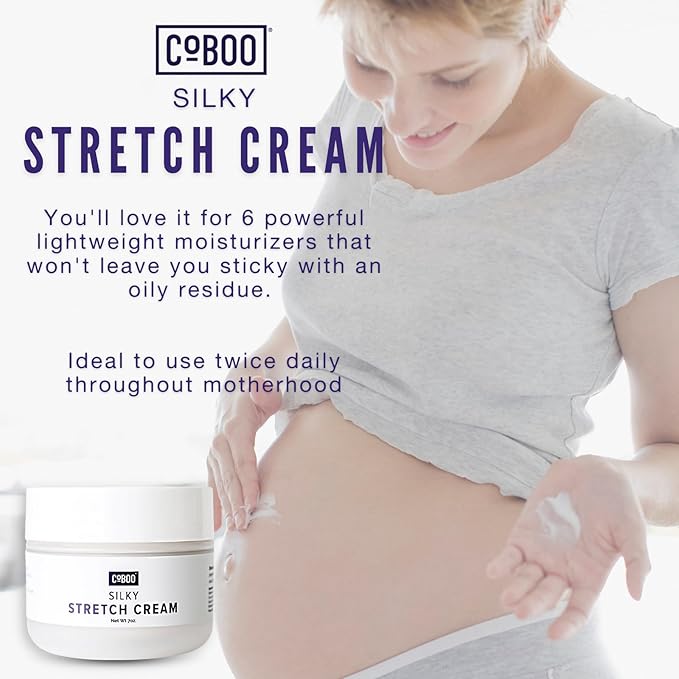 Silky Stretch Cream | Maternity Stretch Mark Cream for Pregnancy | Paraben Free 7oz Formula to Reduce Stretch Marks & Improve Skin Elasticity | Refreshing Scent
