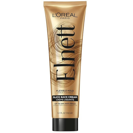L'Oreal Paris Elnett Slick Back Styling Cream, Anti-Frizz Hair Cream for Flexible Hold, Frizz Control, Polished Shine and Slick Finish, 5.1 Fl Oz
