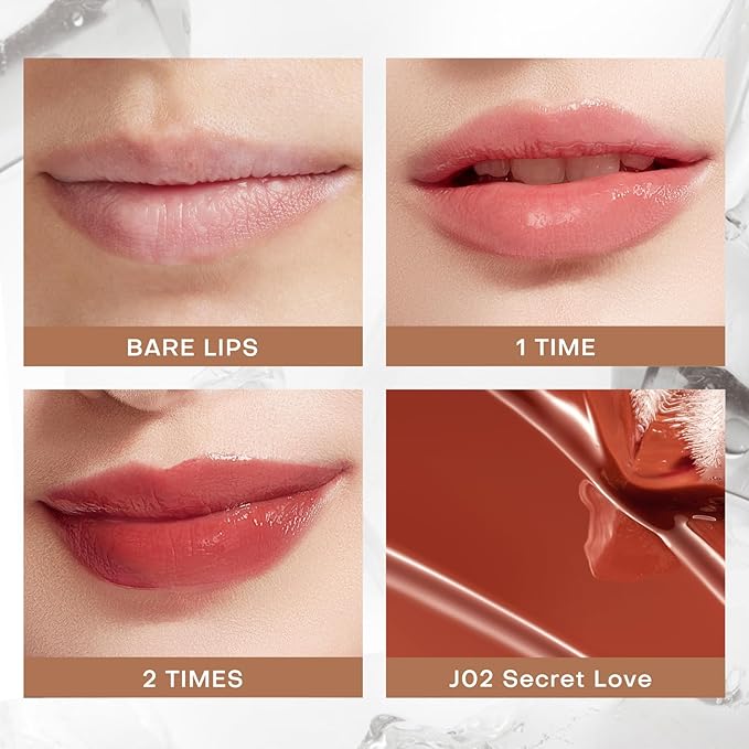 Mistine Makeup Lip Gloss Lip Plumber Non-sticky Tinted Lip Gloss Infused with 1% Peptide Moisturizing Shiny Finish Lip Tint Hydrating Lifter Gloss Lightweight Feeling Lip Oil J02 Secret Love 0.1 fl oz