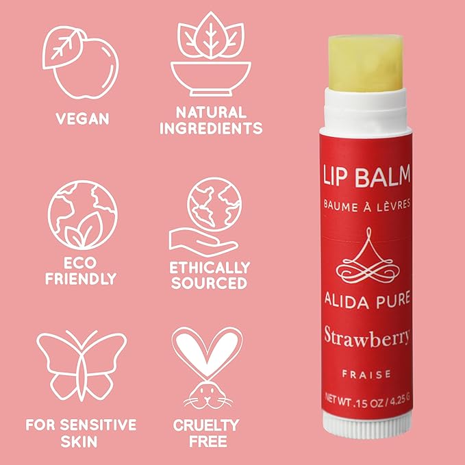 Vegan Lip Balm by PURE + SIMPLE Strawberry Set