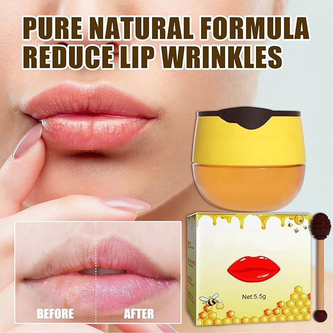 Lip Sleeping , 2PCS Lip Balm Honey Pot, Propolis Moisturizing Honey Lip Lip Balm, Hydrating & Prevention Dry and Cracked Lip Scrubs Exfoliator