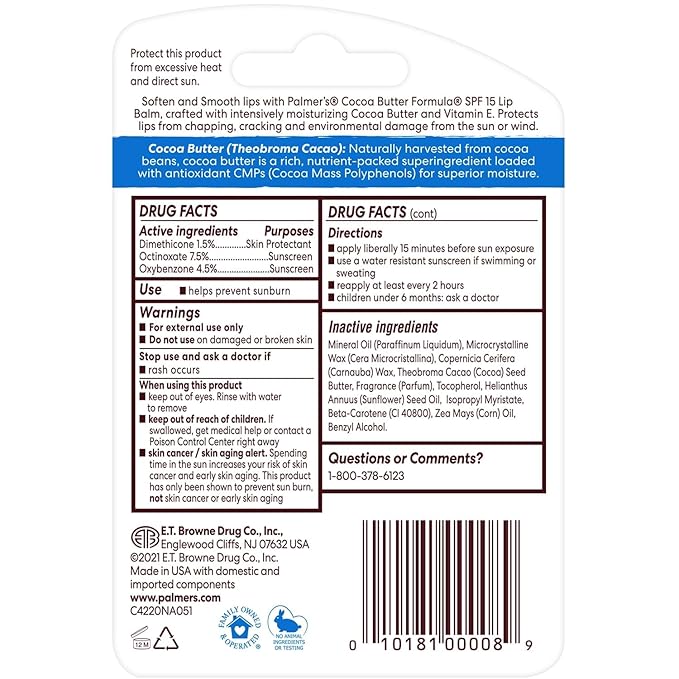 Palmer's Cocoa Butter Formula Lip Balm 0.15 oz (Pack of 2)