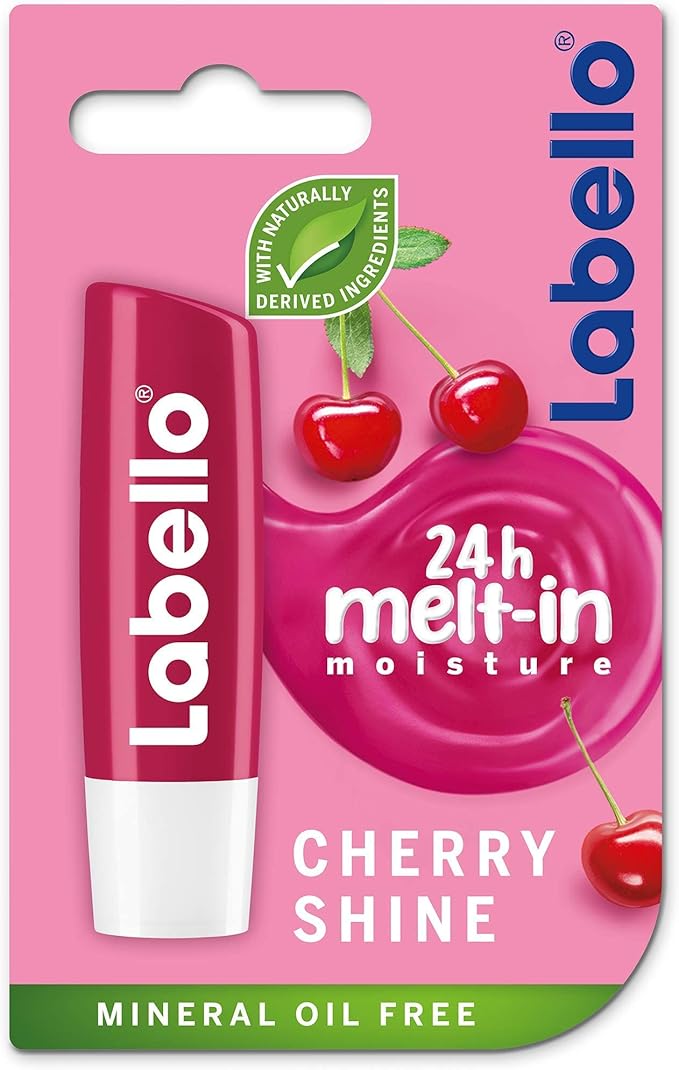 3 LABELLO CHERRY FRUITY SHINE LIP BALM STICK CARE BEAUTY SOFT SMOOTH SPF 10 NEW