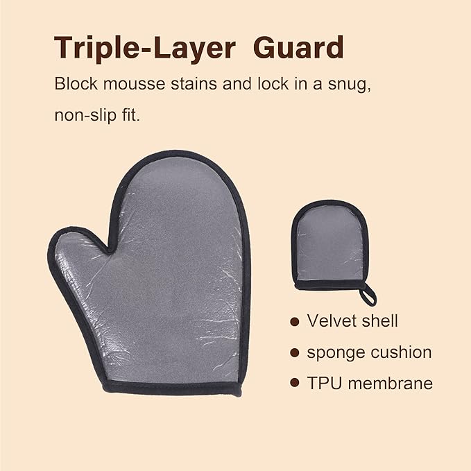 4 Pack Self Tanning Mitt Applicator Kit,Tanning Glove for Self Tan Mitt,Self Tanner Back Applicator,Mini Tan Mit, Exfoliating Mitt, for Sunless Streak-Free Fake Tanning