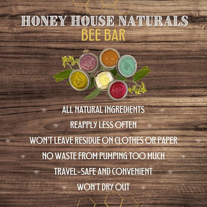Bee Bar Honey House Naturals Duo – Vanilla - Small 6 Ounce and Large 2 Ounce– All Natural Ultra Moisturizing Lotion Bar Infused with Essential Oils and Butters – Made in USA