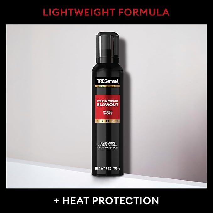 TRESemmé Whipped Shaping Mousse Keratin Smooth for Instant Hydration, Weightless, 7 Fl Oz