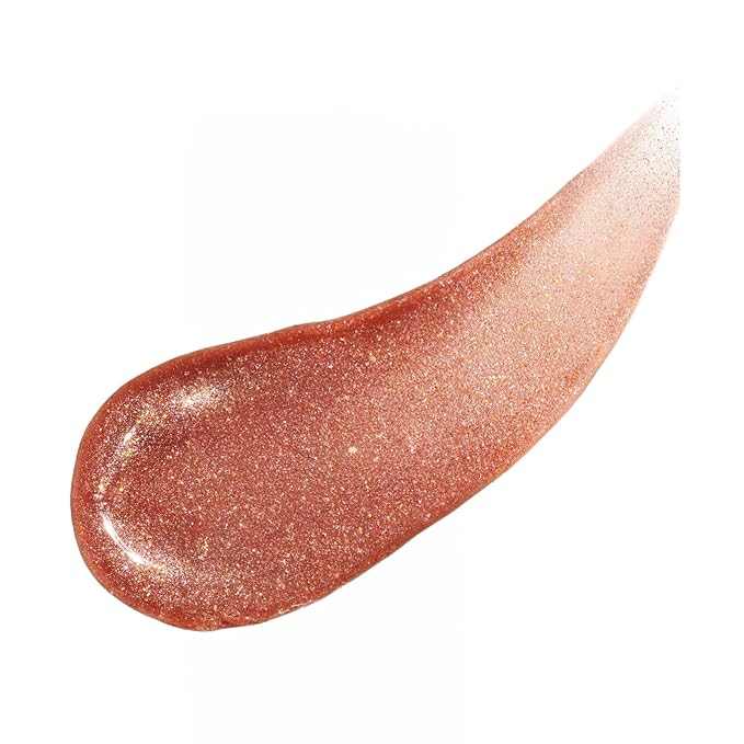 REVLON Super Lustrous Glimmer Gloss, Non-Sticky Lip Gloss, High-Shine Finish, Plant-Based Glitter, 005 Glazed Almond, 0.13 fl oz