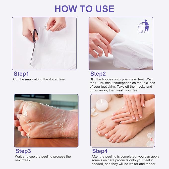 Foot Peeling Mask (5 Pack) Exfoliant for Peeling Off Calluses, Natural Exfoliator for Dry Dead Skin, Callus, Repair Rough Heels Soft Smooth Touch