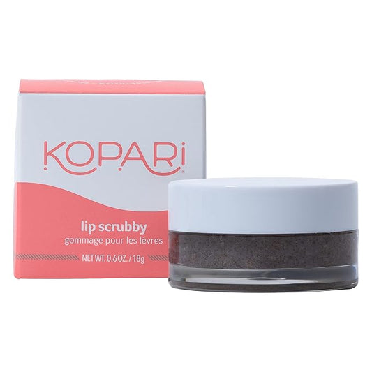 Kopari Coconut Lip Scrubby | Removes Dry Skin For Soft Lips | Volcanic Sand, Brown Sugar & Crushed Coconut Shells Hydrate Exfoliating Lip Scrub Exfoliator Moisturizer Organic Coconut Oil Vanilla Vegan