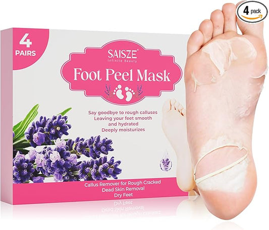 Foot Peeling Mask, 4 Pairs Foot Peel Mask for Dry Cracked Feet, Dead Skin Callus Removal, Repair Soft Feet