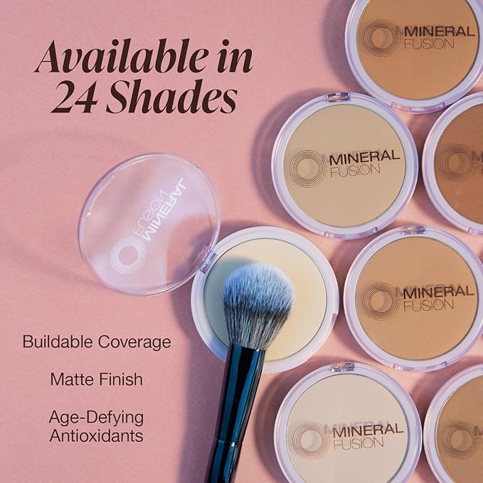 Mineral Fusion Pressed Makeup Powder Foundation, Warm, 0.32 Ounce