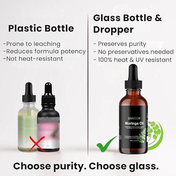 Moringa Miracle Oil | FBA Approved | 100% Pure & Cold-Pressed | Deeply Hydrating Oil for Hair & Skin with Natural Nutrient-Rich Hair Butter for Strength & Shine | 2.02oz (60ml)