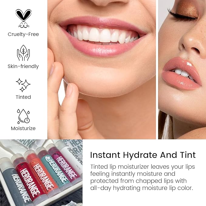 Tinted Lip Balm, Tinted Chapstick 2 in 1 Moisturizing Lip Balm and Buildable Lipstick, Instant Hydration Chapped Lips and Pale Lips, Keep Lips Hydrated Lip Moisturizer, 0.16Oz, Pack of 6