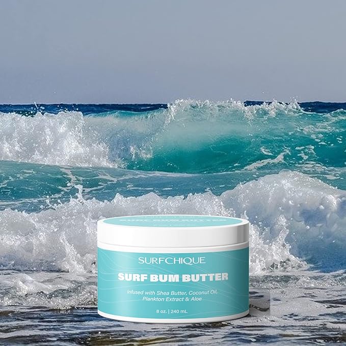 Surf Bum Whipped Moisturizing Body Butter with Light Tropical Scent of Coconut, Vanilla, Mango, & Papaya (8 oz)