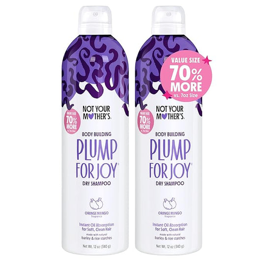 Not Your Mother's Plump for Joy Jumbo Dry Shampoo (2-Pack) - 12 oz - Dry Shampoo for Instant Hair Oil Absorption - For All Hair Types