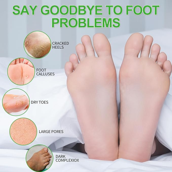 Pedicure Kit Foot Soak Set: Bubble Salt, Sugar Scrub, Massage Mask, Massage Lotion in a Box, 4 Step Foot Spa Kit for Dry Feet, Calluses and Tired Feet(1 Set Peppermint)