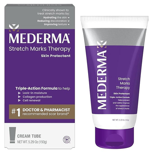 Mederma Stretch Marks Therapy, Helps Prevent and Treat Stretch Marks, Safe to Use When Pregnant, Pregnancy Skin Care, 5.29 oz (150g)