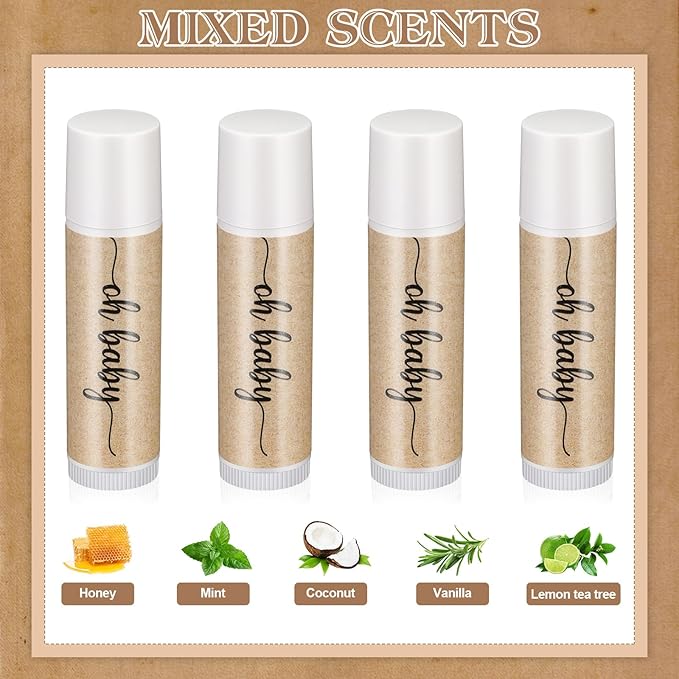 80 Pcs Lip Balm Bulk Baby Shower Favors Lip Balm Favors Baby Shower Guest Gifts for Women Children Men Girl Kids Gender Reveal Birthday Favors Gift Basket