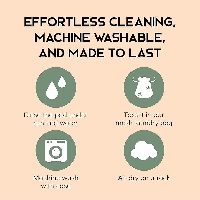 Greenzla Reusable Makeup Remover Pads, Washable Bamboo Cotton Rounds with Mesh Laundry Bag, Travel Pouch, Pad Holder - Reusable Cotton Rounds for All Skin Types - Perfect for Face Care, 30 Pack