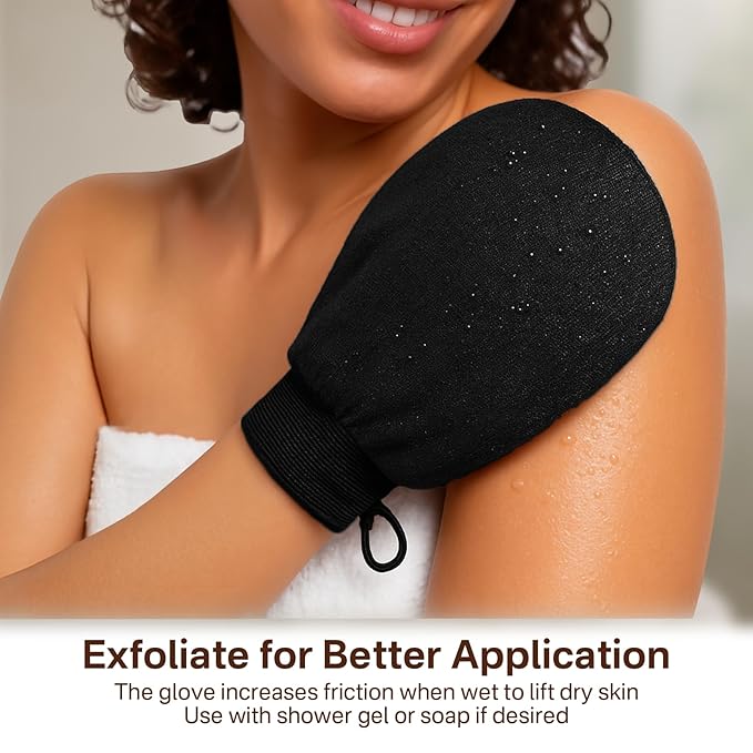 Self Tanner Mitt Applicator Set 2 Pack, Self Tanning Mitt For Self Tanner Body, Streak Free Sunless Tan Gloves, Exfoliating Gloves For Self Tanner,Tanning Mit Kit,Tan Mit Applicator