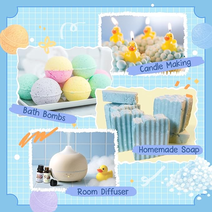 Bath Fragrance Oils Set, ARVIDSSON Natural Spa Essential Oils for Diffuser, Soap and Candle Making, Vanilla & Coconut, Lavender Bliss, Sparkling Grapefruit, Citrus Verbena, Amber Oud, Scented Oils