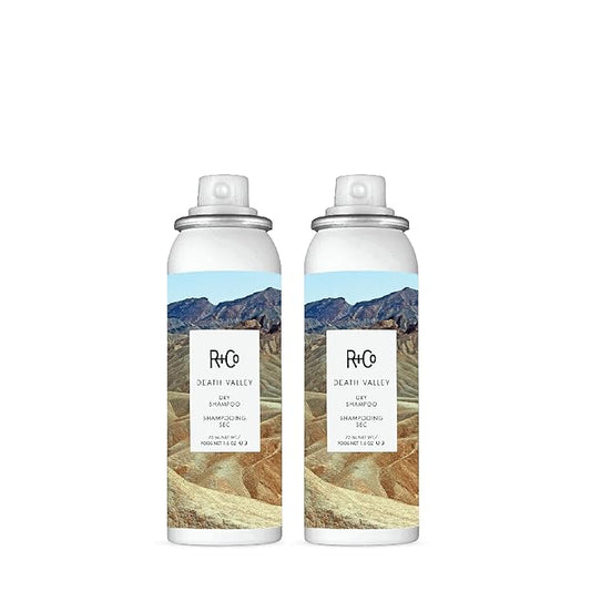 R+Co Death Valley Dry Shampoo Travel Size | Lightweight No Residue Spray for Oil Control and Volume Boost | TSA Approved | Vegan + Cruelty-Free | Pack of 2