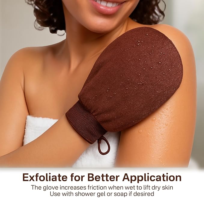 4 in 1 Self Tanning Mitts Self Tanner Mitt Applicator Kit,Self Tanning Mitt Applicator Kit With Self Tanning Glove,Back Tanning Applicator, Mini Tan Mit, Exfoliating Mitt