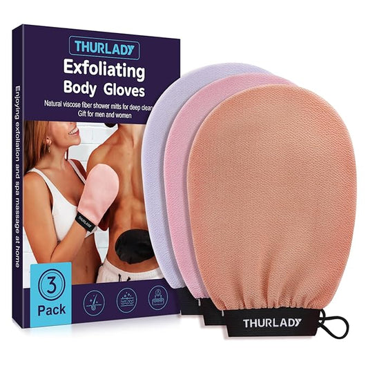 Korean Exfoliating Mitt, Deep Exfoliating Glove, 3pc Body Exfoliator Glove, Body Exfoliator Scrubber, Bath Shower Scrub Gloves, Self Tan Remover, Smooth Skin, Keratosis Pilaris Removal
