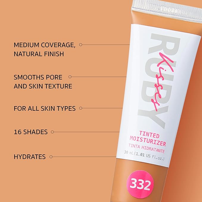 Ruby Kisses Tinted Moisturizer, Hydration, Calm & Revitalize Skin, Skin Perfecting, Blur Pores & Fine Lines, Natural Finish & All-Day Comfort Wear (Classic Tan)