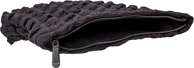 PAZIMIIK Floral Makeup Bag Large Cotton Zipper Pouch for Purse Travel Canvas Make Up Organizer for Women Cosmetic,Bubble Black