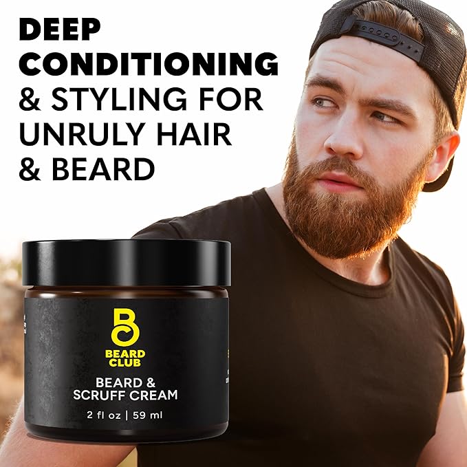 The Beard Club Biotin Beard Cream - Moisturizing and Hydrating Shea Beard Butter for Healthier Facial Hair & Skin