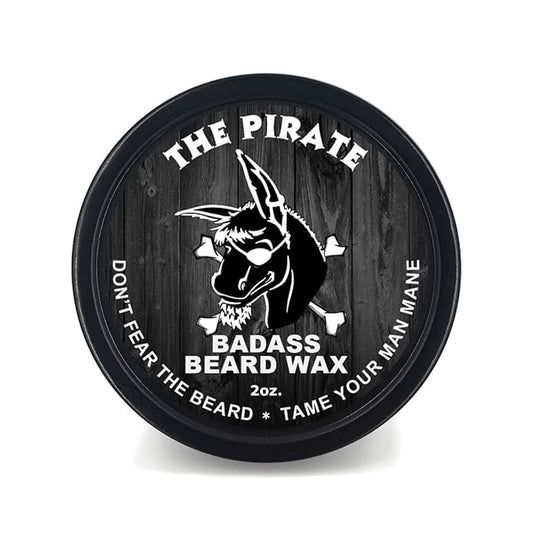 Badass Beard Care Beard Wax For Men - The Pirate, 2 oz - Softens Beard Hair, Leaves Your Beard Looking and Feeling More Dense