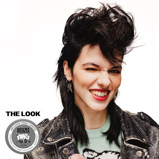 REUZEL Extreme Hold Matte Pomade, Strongest All Day Hold, Water Soluble Styling, Matte Finish & Flake Free, Easy To Wash Out, For All Hair Types