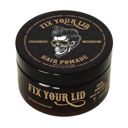 Fix Your Lid Hair Pomade for Men - Water Based Pomade Medium Hold High Shine - Easy to Wash Out - All Hair Types - 3.75oz