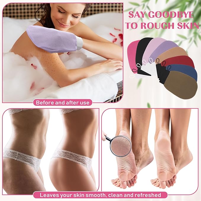 20 Pcs Exfoliating Glove Bulk Summer Exfoliator Mitt Body Scrubber 150d Viscose Fiber Deep Skin Korean Scrub Mitt for Spa Massage Dead Skin Remover for Men and Women(Multicolor)