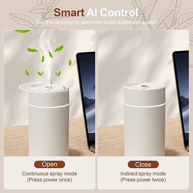 Car Star Projection Humidifier with 360ml Tank, Portable USB Powered Cool Mist Diffuser, Humidifier with Adjustable Starry Sky Lights for Car Ceiling, Bedroom, Desk, Office