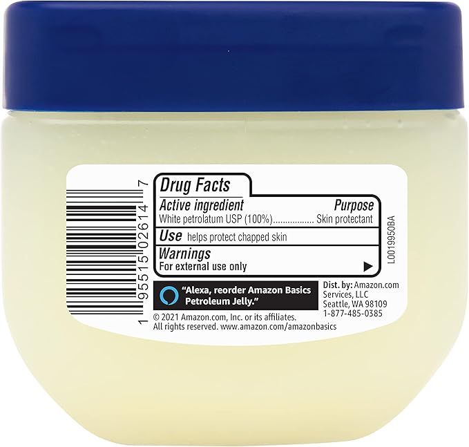 Amazon Basics Petroleum Jelly White Petrolatum Skin Protectant, Unscented, 7.5 oz, 1-Pack, (Previously Solimo)