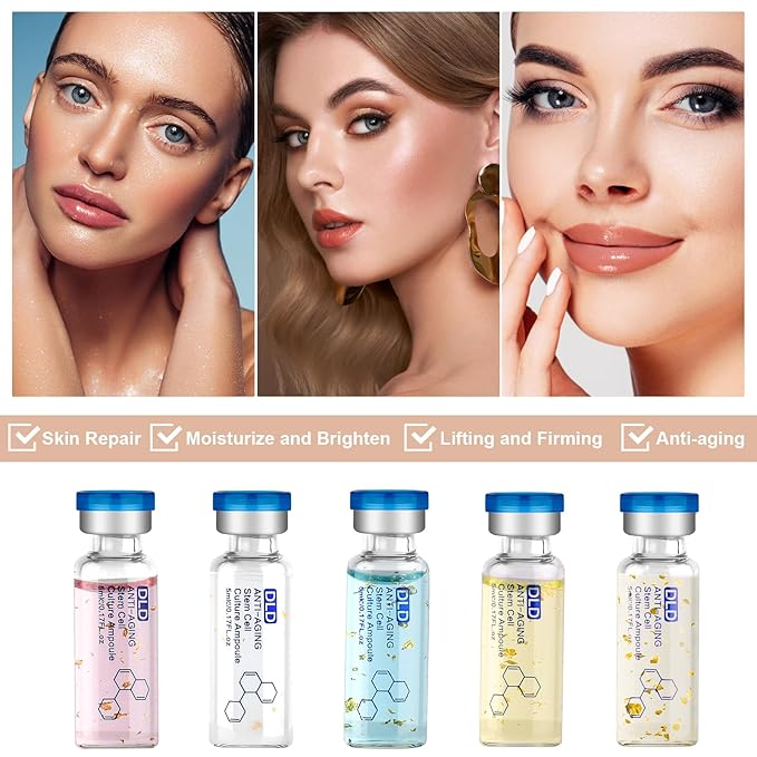 BB Facial Glow Starter Kit Facial Pigment Serum Treatment Kit,Anti-Aging Serum Pigments Set for Micro-needling Skin Treatment 10 Vials 5ml Hyaluronic Acid Ampoule foundation Essence Skin