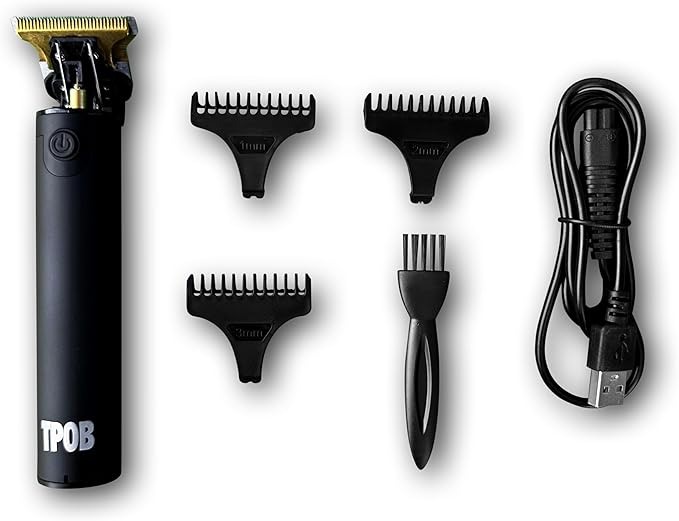 TPOB Ghost Beard Trimmer Hair Clippers for Men, Professional Hair Trimmer Zero Gapped T-Blade Trimmer Cordless Rechargeable Edgers Clippers Electric Beard Trimmer Shaver (Ghost Blackout)