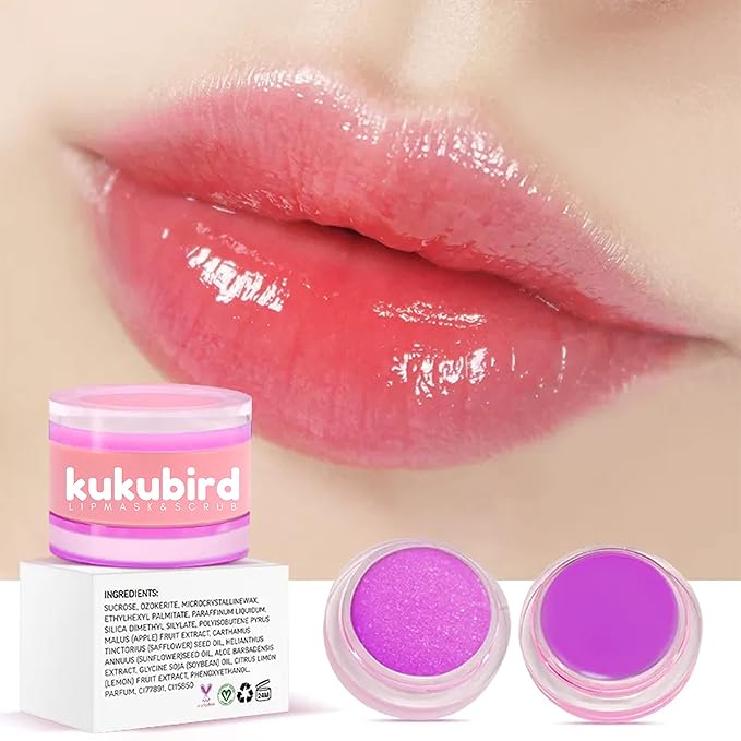 kukubird Exfoliating Lip Scrub Lip Care Treatment For Chapped and Cracked Lips-Grape