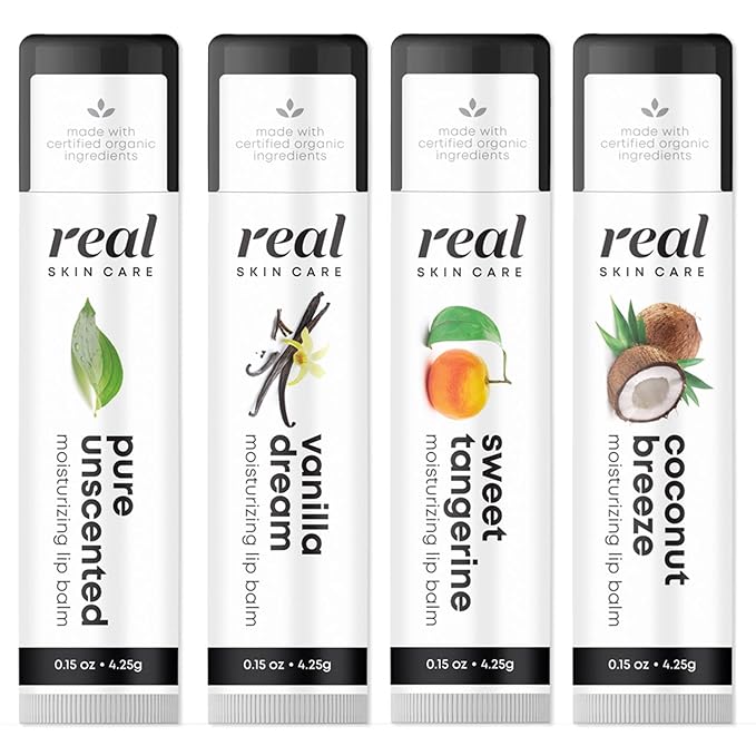 Organic Flavored Lip Balm – Lip Repair for Dry Cracked Lips Coconut Oil Lip Balm Lip Balm Set – Beeswax Lip Balm Lip Balm Pack – Organic Lip Balm Girls Trip Gift Favor Lip Balm Organic