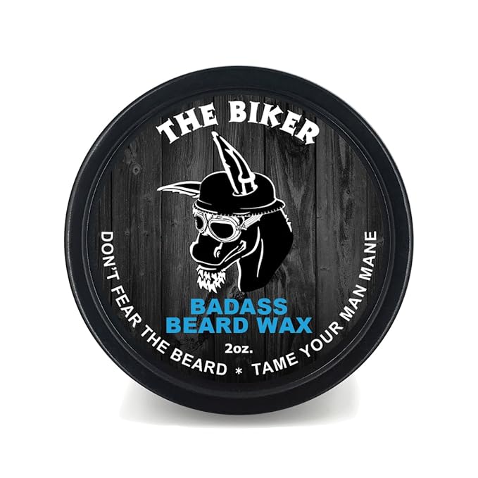 Badass Beard Care Beard Wax For Men - The Biker, 2 oz - Softens Beard Hair, Leaves Your Beard Looking and Feeling More Dense