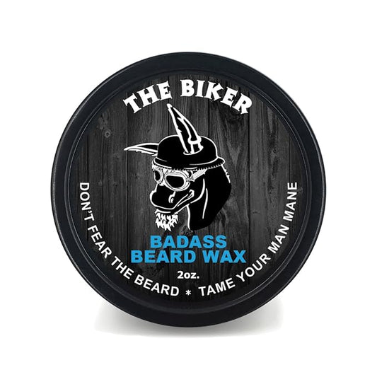 Badass Beard Care Beard Wax For Men - The Biker, 2 oz - Softens Beard Hair, Leaves Your Beard Looking and Feeling More Dense