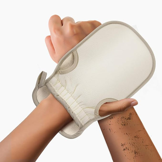 Exfoliating Glove (Original) Machine Washable Newly Upgraded With Thumb Holes Korean Body Scrubber 100% Vegan Viscose Exfoliating Mitt for Dead Skin Removal, Keratosis Pilaris & Self-Tan Prep