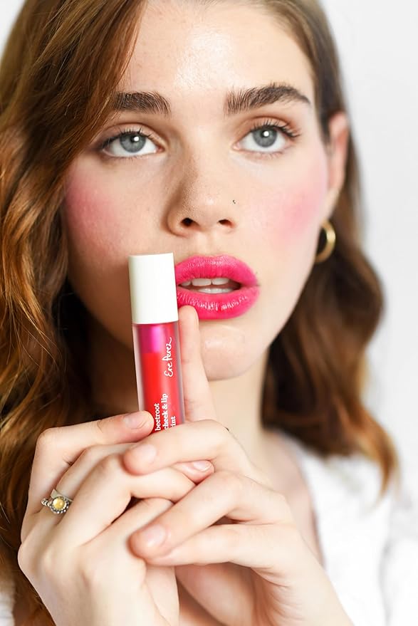 Ere Perez - Natural Beetroot Cheek + Lip Tint | Water-Resistant, Long-Lasting, Hydrating, Vibrant | Blue Agave, Rosehip Oil, Vitamin E | Vegan, Cruelty-Free, Clean Beauty (Fun-Pink)