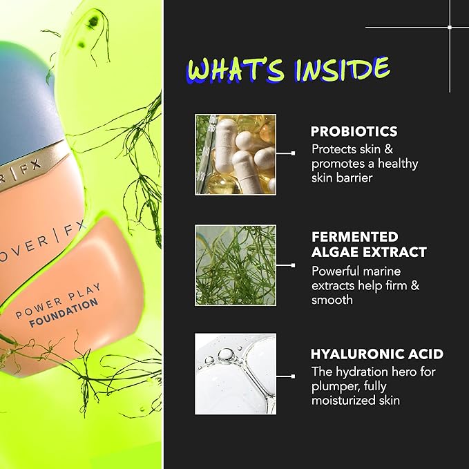 COVER FX Power Play Foundation - Shade D1 - Buildable Full Coverage - Waterproof Sweat-Proof Transfer-Proof - Natural Matte Finish - All Skin Types