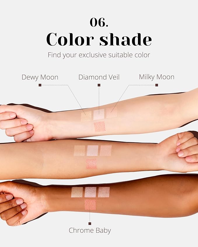 Glint Dewy Highlighter (Milky Moon, 0.17oz) - Luminous Glow, Infused with Micropearls, Shiny Illuminator. Rich Pigment & Silky Touch, Korean Makeup.