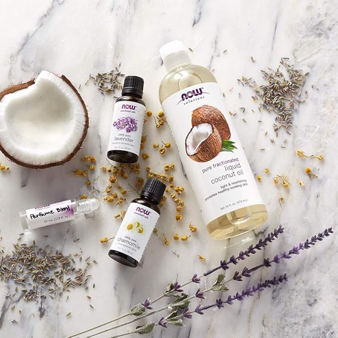 NOW Foods Solutions, Liquid Coconut Oil, Light and Nourishing, Promotes Healthy-Looking Skin and Hair, 16-Ounce