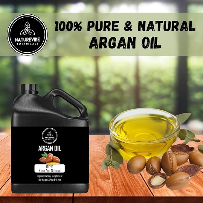 Naturevibe Botanicals Argan Oil 32oz and Apricot Oil 32oz | Oil Combo